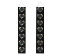 YYHWHJDE Bannière de porche de remise de diplôme avec petits motifs floraux sur cœur noir - Robuste, durable, lavable et réutilisable, décoration de remise de diplôme pour fêtes, cérémonies, portes