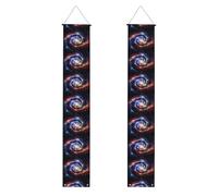 YYHWHJDE Bannière de porche en spirale spatiale avec impression d'énergie cosmique - Robuste, durable, lavable et réutilisable pour fêtes, cérémonies, portes d'entrée