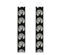 YYHWHJDE Bannière de porche imprimée Castle Before the Moon - Robuste, durable, lavable et réutilisable - Décoration de remise de diplôme pour fêtes, cérémonies, portes d'entrée