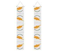 YYHWHJDE Bannière de porche imprimée drapeau de Chypre - Robuste, durable, lavable et réutilisable, décoration de remise de diplôme pour fêtes, cérémonies, portes d'entrée
