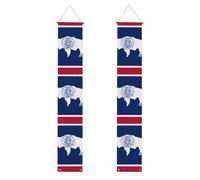 YYHWHJDE Bannière de porche imprimée drapeau de l'État du Wyoming - Robuste, durable, lavable et réutilisable - Décoration de remise de diplôme pour fêtes, cérémonies, portes d'entrée