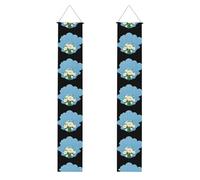 YYHWHJDE Bannière de porche imprimée Little Clouds in the bouquet - Robuste, durable, lavable et réutilisable - Décoration de remise de diplôme pour fêtes, cérémonies, portes d'entrée