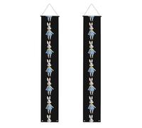 YYHWHJDE Bannière de porche imprimée petit lapin gris dans une robe - Robuste, durable, lavable et réutilisable - Décoration de remise de diplôme pour fêtes, cérémonies, portes d'entrée