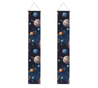 YYHWHJDE Bannière de porche imprimée univers galaxie pour remise de diplôme - Robuste, durable, lavable et réutilisable, décoration de remise de diplôme pour fêtes, cérémonies, portes d'entrée