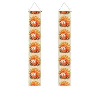 YYHWHJDE Bannière de porche « Little Hedgehog among orange flowers » - Robuste, durable, lavable et réutilisable - Décoration de remise de diplôme pour fêtes, cérémonies, portes d'entrée