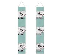 YYHWHJDE Bannière de porche mignonne avec imprimés de moutons de dessin animé - Robuste, durable, lavable et réutilisable, décoration de remise de diplôme pour fêtes, cérémonies, portes d'entrée