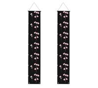 YYHWHJDE Bannière de porche pour remise de diplôme avec fleurs à l'encre rose - Robuste, durable, lavable et réutilisable, décoration de remise de diplôme 30,5 x 180,3 cm