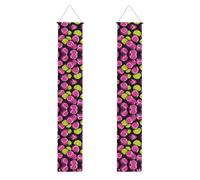 YYHWHJDE Bannière de porche pour remise de diplôme avec imprimé balles de tennis rose vif - Robuste, durable, lavable et réutilisable, décoration de remise de diplôme 30,5 x 180,3