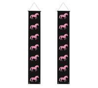 YYHWHJDE Bannière de porche pour remise de diplôme avec imprimé poney rose à pois - Robuste, durable, lavable et réutilisable, décoration de remise de diplôme 30,5 x 180,3