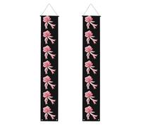 YYHWHJDE Bannière de porche pour remise de diplôme avec nœud rose - Robuste, durable, lavable et réutilisable, décoration de remise de diplôme 30,5 x 180,3