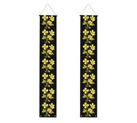 YYHWHJDE Bannière de porche rétro jaune clair avec impression de grandes fleurs - Robuste, durable, lavable et réutilisable, décoration de remise de diplôme pour fêtes, cérémonies, portes d'entrée
