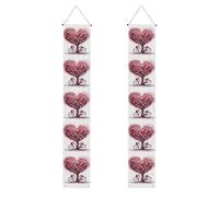 YYHWHJDE Bannière de porche romantique pour la fête des mères, la Saint-Valentin, la fête des mères, la Saint-Valentin, un arbre romantique et un vélo - Robuste, durable, lavable et réutilisable