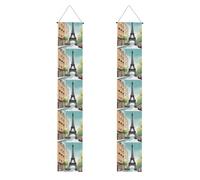 YYHWHJDE Bannière romantique de porche imprimée Tour Eiffel de Paris pour remise de diplôme - Robuste, durable, lavable et réutilisable, décoration de remise de diplôme pour fêtes, cérémonies, portes