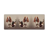 YYHWHJDE Basset Hound Tapis de souris extra large pour clavier de jeu antidérapant 30,5 x 80 cm