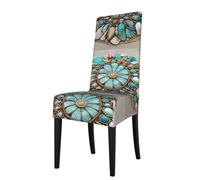 YYHWHJDE Beach Shell Sea Collection Vintage Boho Housse de protection pour chaise de salle à manger - Doux, confortable, infroissable, élastique, s'adapte à la plupart des chaises sans accoudoirs