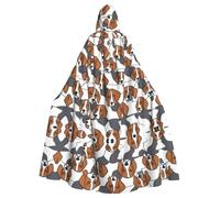YYHWHJDE Beagle Patterns Imprimés Halloween Adulte Cape à capuche Vêtements pour homme et femme Manteau Jeu de rôle