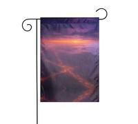 YYHWHJDE Beau drapeau de jardin à motif au-dessus de la ville Décoration de cour extérieure 30,5 x 45,7 cm