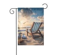 YYHWHJDE Beau motif ciel bleu et mer mât de drapeau de jardin extérieur décoration de cour mode 30,5 x 45,7 cm