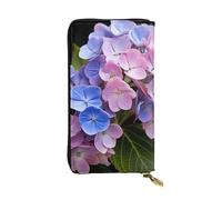 YYHWHJDE Beau portefeuille long en cuir de qualité avec image d'hortensia conçu pour les filles et les femmes tendance, élégant 19 x 10,5 cm, Noir , Taille unique