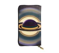 YYHWHJDE Beau portefeuille long en cuir imprimé Saturn Conçu pour les filles et les femmes tendance, élégant et personnalisé 19 x 10,5 cm, noir, taille unique, Noir , Taille unique