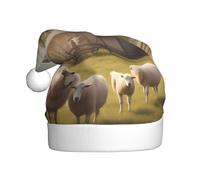 YYHWHJDE Beaucoup de jolis chapeaux de Noël imprimés moutons pour adultes, accessoire de qualité doux, léger et moelleux