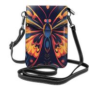 YYHWHJDE Beautiful Butterfly Picture Téléphone portable pour femme avec prépuce en cuir et bandoulière réglable