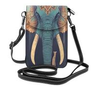 YYHWHJDE Beautiful Elephant Picture Téléphone portable pour femme avec prépuce en cuir et bandoulière réglable