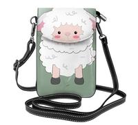 YYHWHJDE Beautiful Lamb Picture Téléphone portable pour femme avec prépuce en cuir et bandoulière réglable