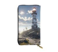 YYHWHJDE Beauty Lighthouse Portefeuille long en cuir de qualité pour filles et femmes 19 x 10,5 cm, Noir , Taille unique