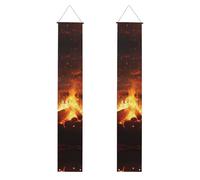 YYHWHJDE Belle bannière de porche imprimée feu de camp - Robuste, durable, lavable et réutilisable, décoration de remise de diplôme pour fêtes, cérémonies, portes d'entrée