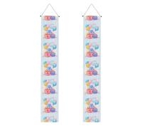 YYHWHJDE Belle boîte cadeau avec ballons - Bannière de porche - Robuste, durable, lavable et réutilisable - Décoration de remise de diplôme pour fêtes, cérémonies, portes d'entrée