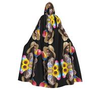 YYHWHJDE Belle cape à capuche noire pour adulte avec nœud papillon, sans fermeture éclair