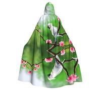 YYHWHJDE Belle cape à capuche pour adulte avec image de cacatoès et fleur pour jeux de rôle, costumes et fêtes à thème