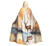 YYHWHJDE Belle cape à capuche pour adulte avec image de cerf pour jeux de rôle, costumes et fêtes à thème
