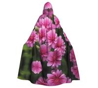 YYHWHJDE Belle cape à capuche pour adulte avec image de fleurs roses pour jeux de rôle, costumes et fêtes à thème