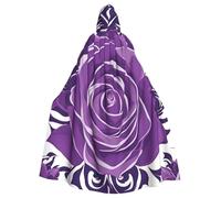 YYHWHJDE Belle cape à capuche pour adulte avec imprimé roses violettes pour Halloween et costumes