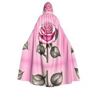YYHWHJDE Belle cape à capuche pour adulte imprimée roses roses sans fermeture éclair, confortable et durable pour les jeux de rôle