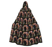 YYHWHJDE Belle cape à capuche pour adulte motif arche de fleurs - Très grande cape à capuche sans fermeture éclair