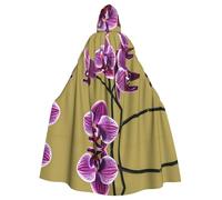 YYHWHJDE Belle cape à capuche pour adulte Motif orchidées Halloween sans fermeture éclair, confortable pour les fêtes costumées