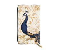 YYHWHJDE Belle image de paon en cuir de qualité long portefeuille conçu pour les filles et les femmes tendance élégant 19 x 10,5 cm, Noir , Taille unique