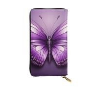 YYHWHJDE Belle pochette en cuir de qualité avec motif papillon violet pour filles et femmes 19 x 10,5 cm, Noir , Taille unique