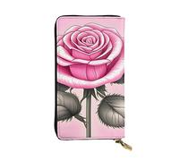 YYHWHJDE Belle rose rose Picture Portefeuille long en cuir conçu pour les filles et les femmes tendance élégant et personnalisé 19 x 10,5 cm, noir, taille unique, Noir , Taille unique