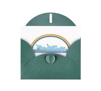 YYHWHJDE Birds on the Rainbow Prints Carte de vœux Vert foncé 15,2 x 10,2 cm Design tendance et unique pour diverses occasions