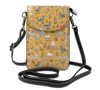 YYHWHJDE Blue Bird Prints Petit sac à bandoulière en cuir pour femme, imperméable et durable