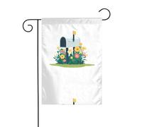 YYHWHJDE Boîte aux lettres pleine de fleurs avec drapeau de jardin, décoration de cour 30,5 x 45,7 cm pour jardin, terrasse, balcon