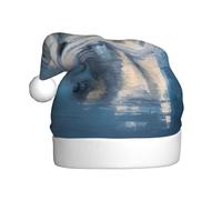 YYHWHJDE Bonnet de Noël avec imprimé ours polaire sur glace pour adulte pour hommes et femmes vêtements bandeau pour les occasions festives