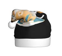 YYHWHJDE Bonnet de Noël avec imprimé tigre en forme de tasse de thé pour adulte pour homme et femme Vêtements bandeau pour les occasions festives