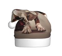 YYHWHJDE Bonnet de Noël pour adulte Motif basset hound doux et moelleux, idéal pour une utilisation à long terme