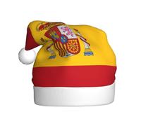 YYHWHJDE Bonnet de Noël pour adulte Motif drapeau espagnol Doux et moelleux Idéal pour une utilisation à long terme