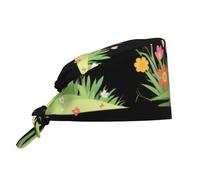 YYHWHJDE Bonnet de travail de nettoyage avec de beaux imprimés printaniers - Doux pour homme et femme, réglable, respirant noir